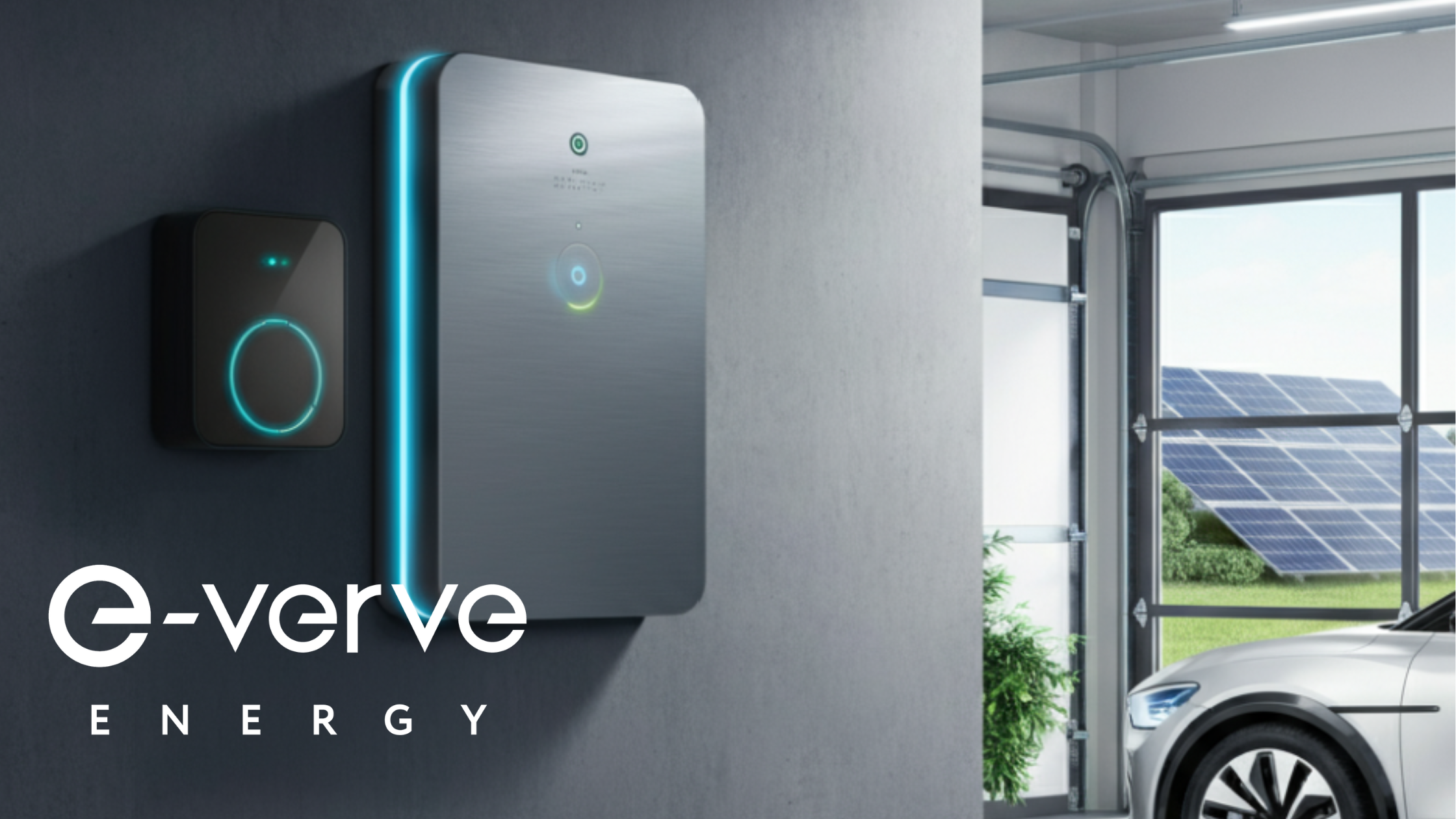 eco home grey interior battery storage and solar panels