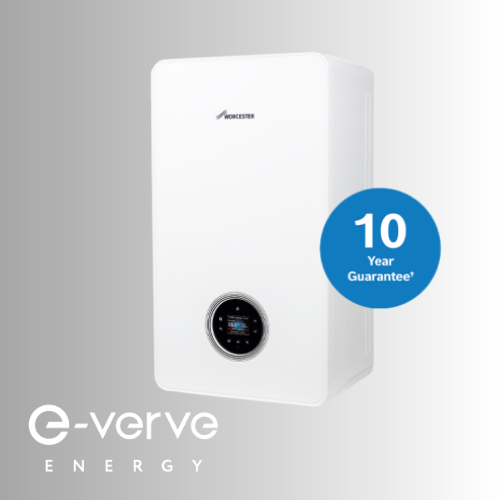 worcester bosch greenstar 4000 combi boiler in white on grayscale background fading from left to right