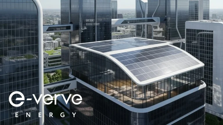 perovskite solar panels on modern skyscraper