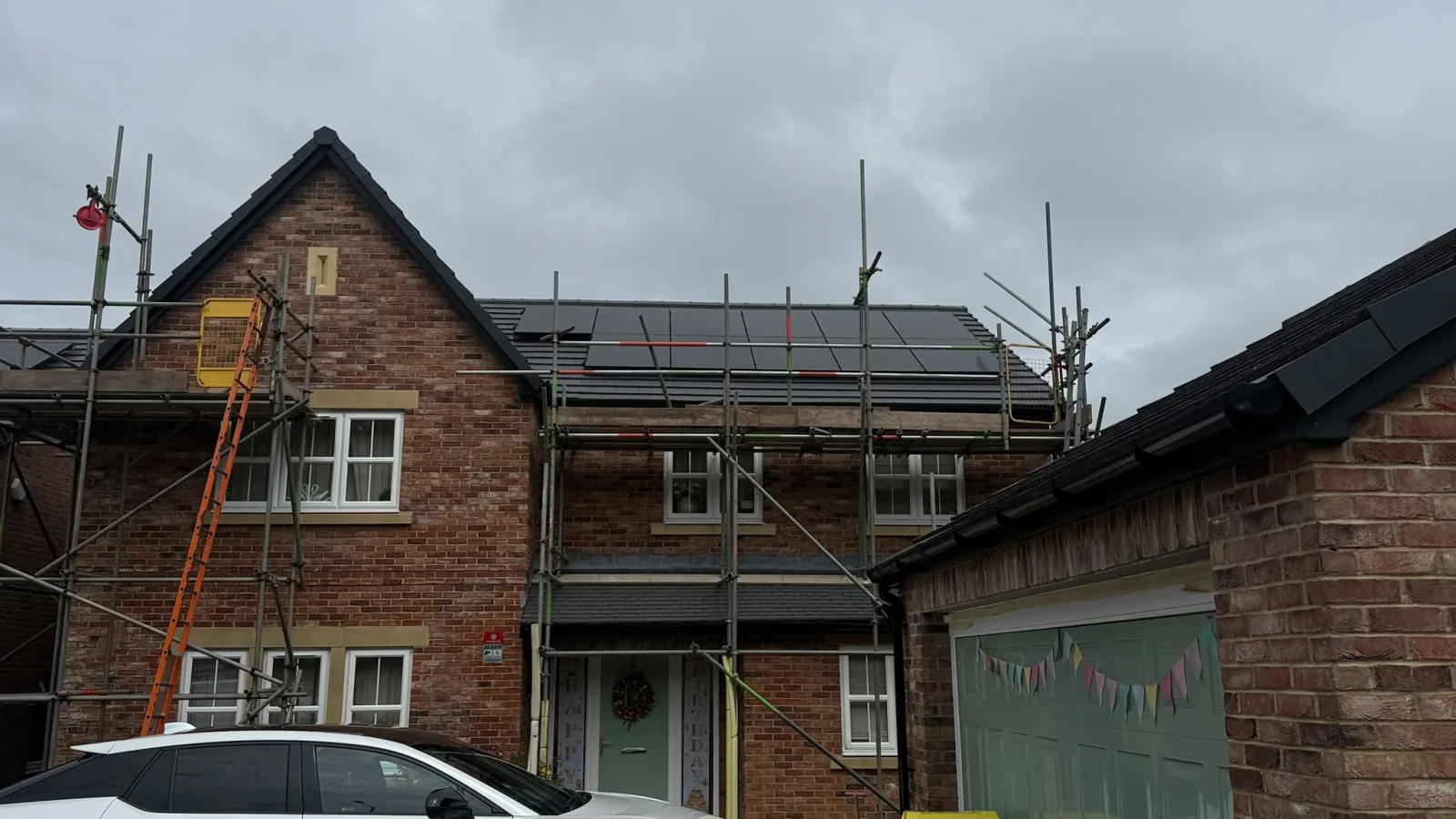 Solar panel installation in progress on a Chester home